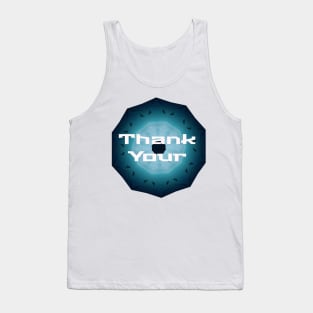 Thank You Note in Blue Watercolor Circle Tank Top